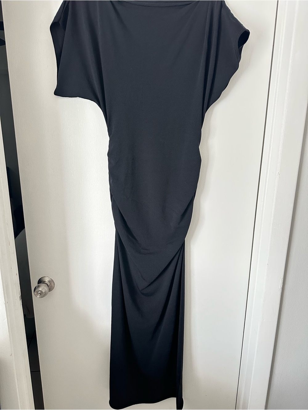 Zara Black Draped Maxi Dress